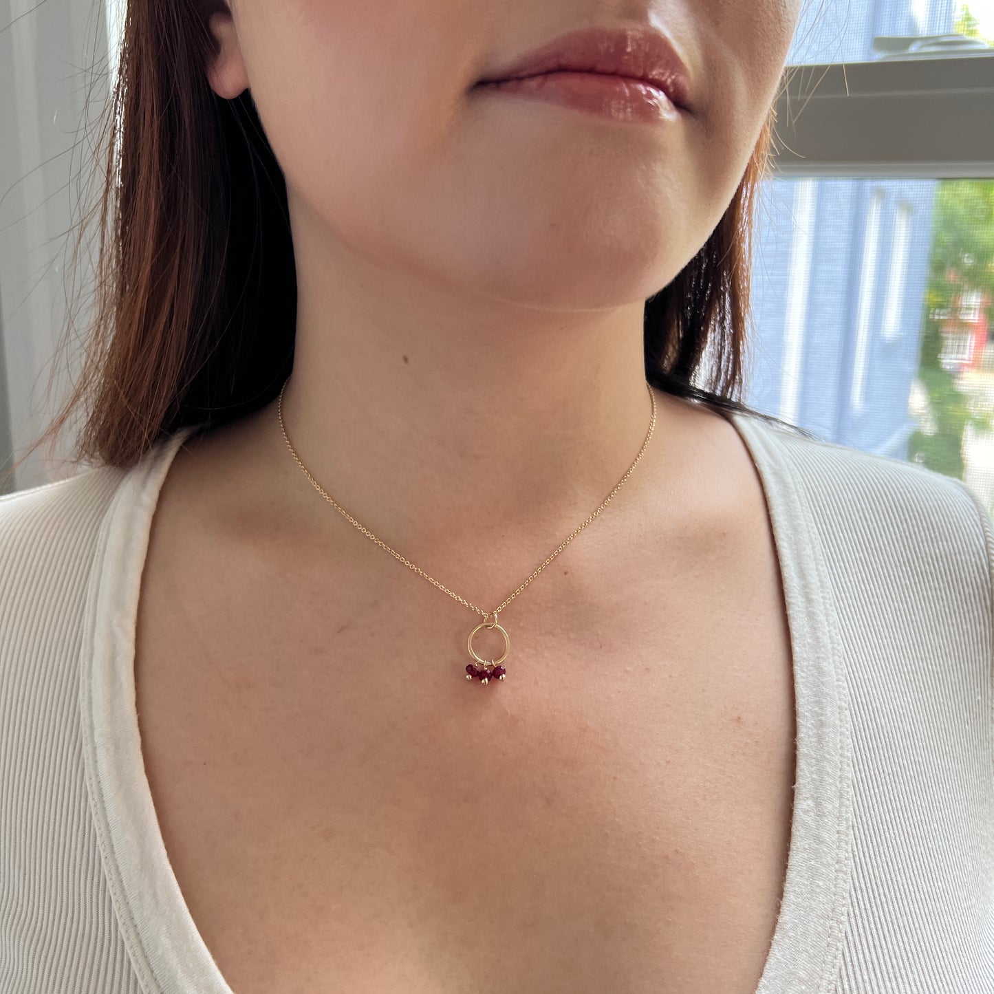 Triple Ruby Necklace