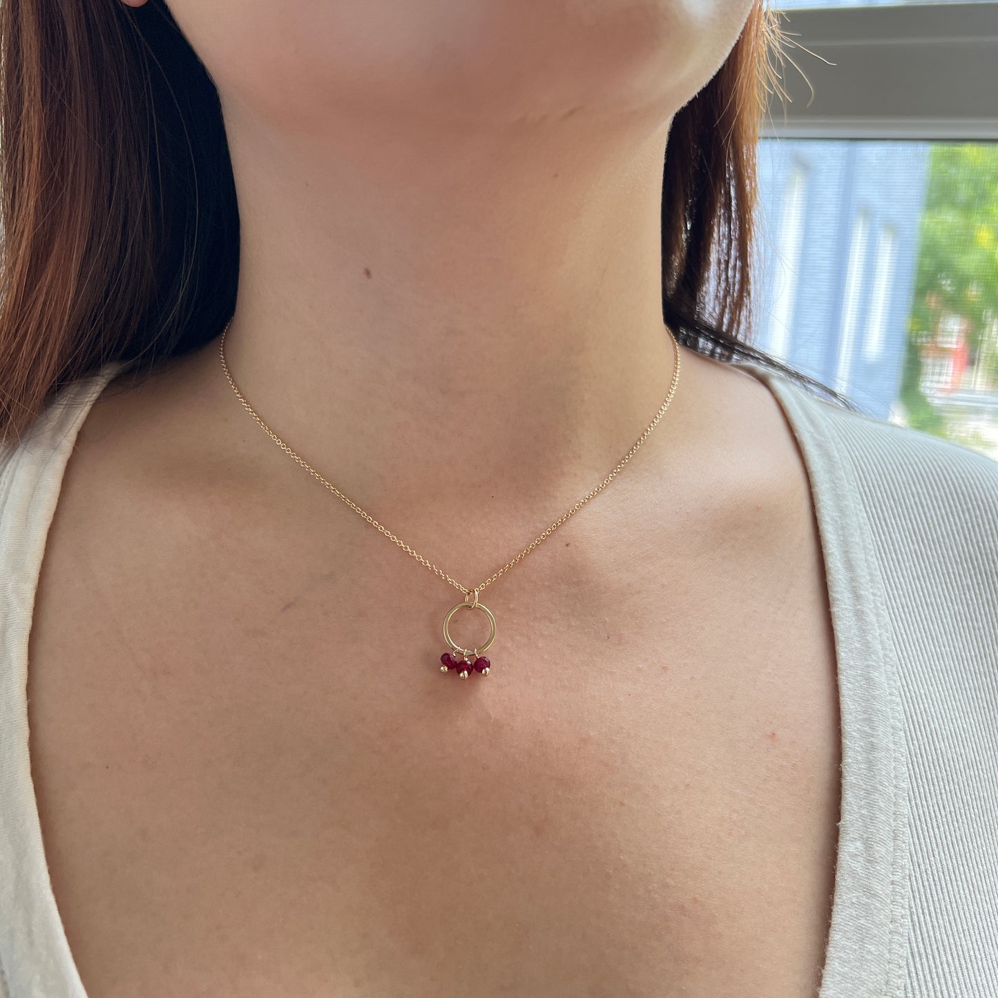 Triple Ruby Necklace
