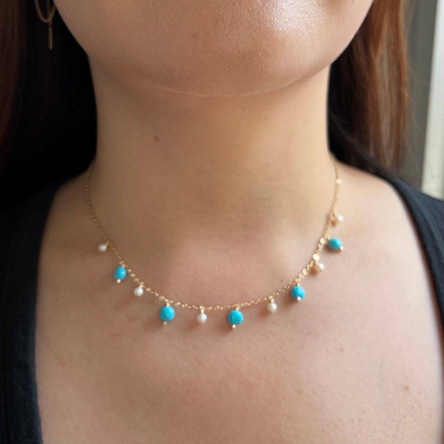 Celeste Turquoise Dangle Necklace