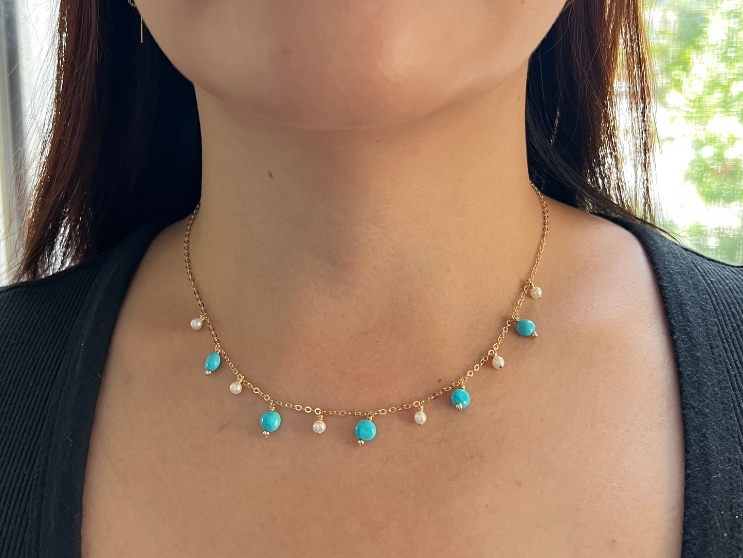 Celeste Turquoise Dangle Necklace
