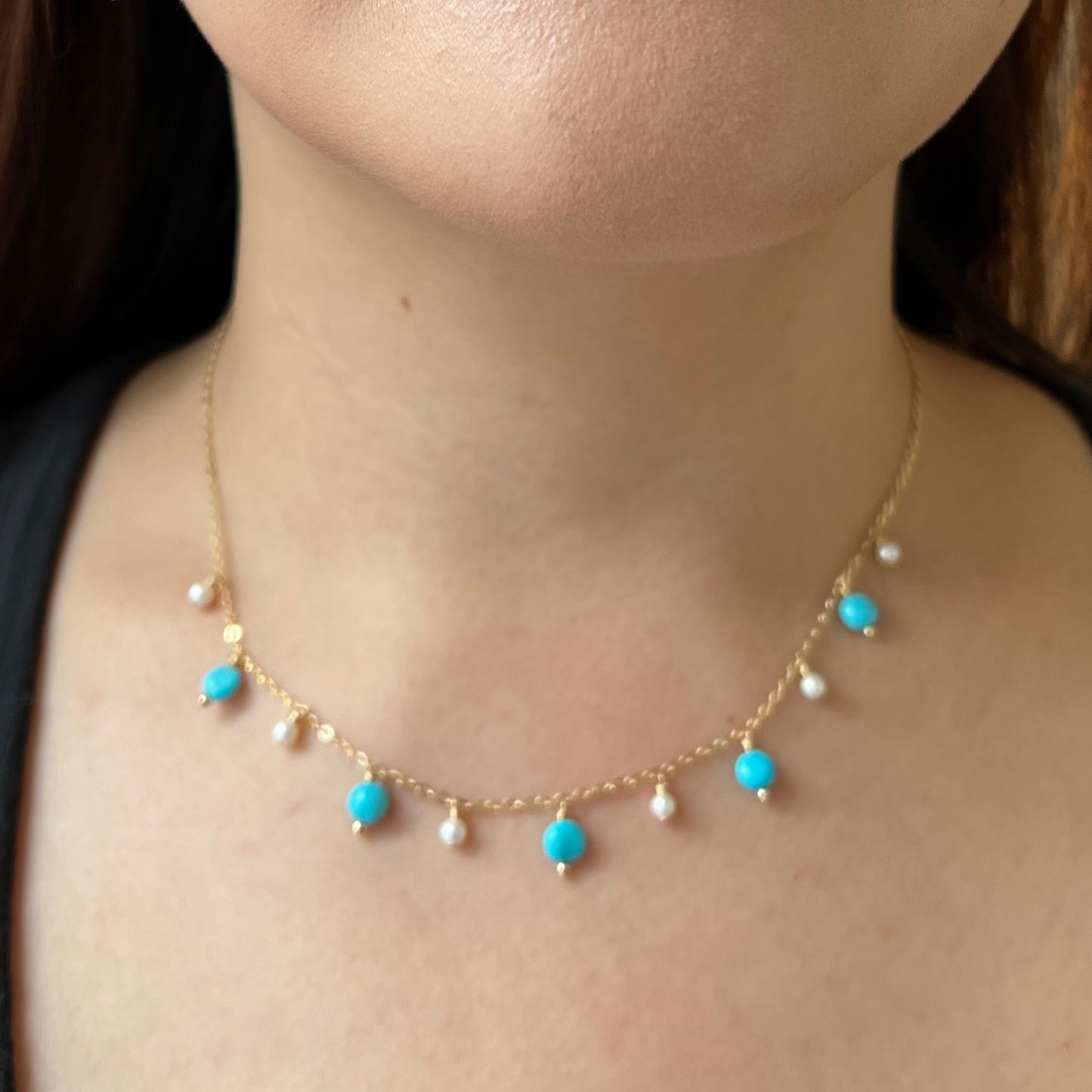 Celeste Turquoise Dangle Necklace