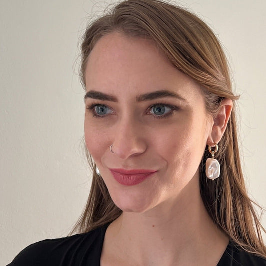 Raja Large Baroque Huggie Earrings