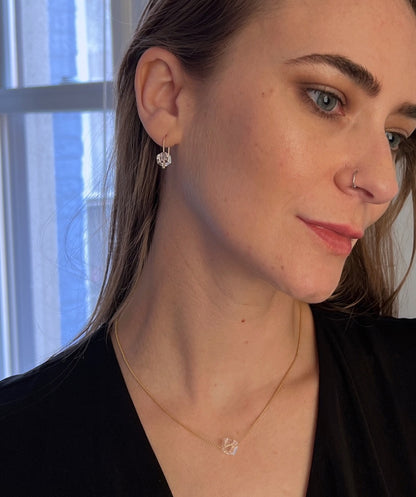 Crystal Quartz Threader Earrings