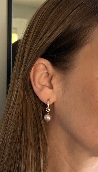 Edison Pearl Huggie Earrings