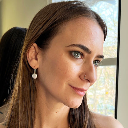 Coin Pearl Threader Earrings