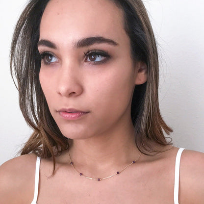 Amethyst Station Necklace