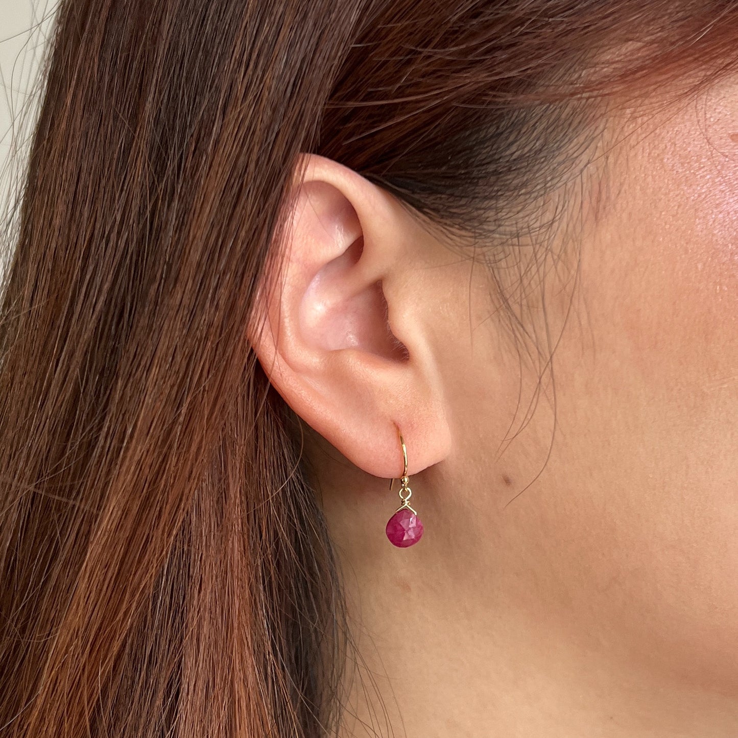 Tiny Ruby Earrings