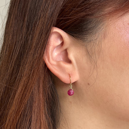Tiny Ruby Earrings
