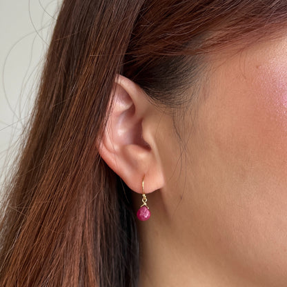 Tiny Ruby Earrings