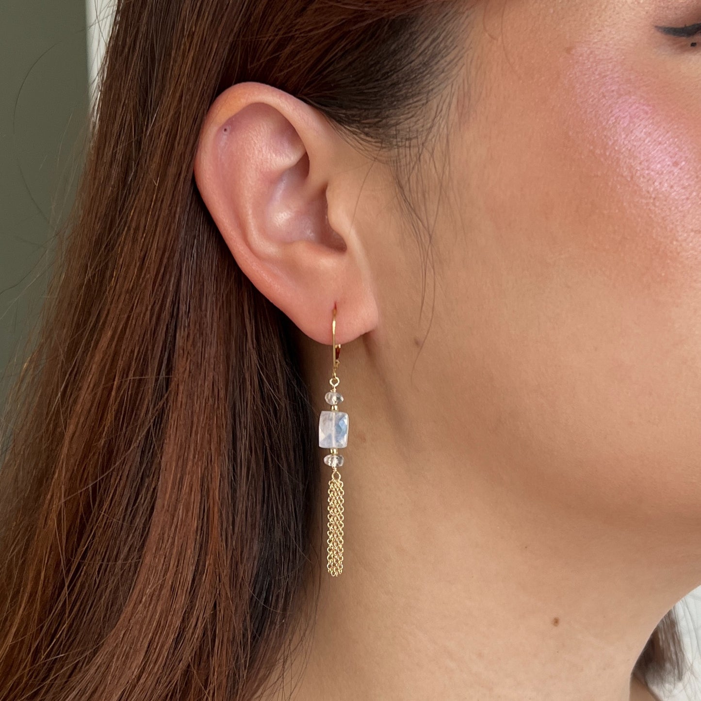 Moonstone Tassel Earrings