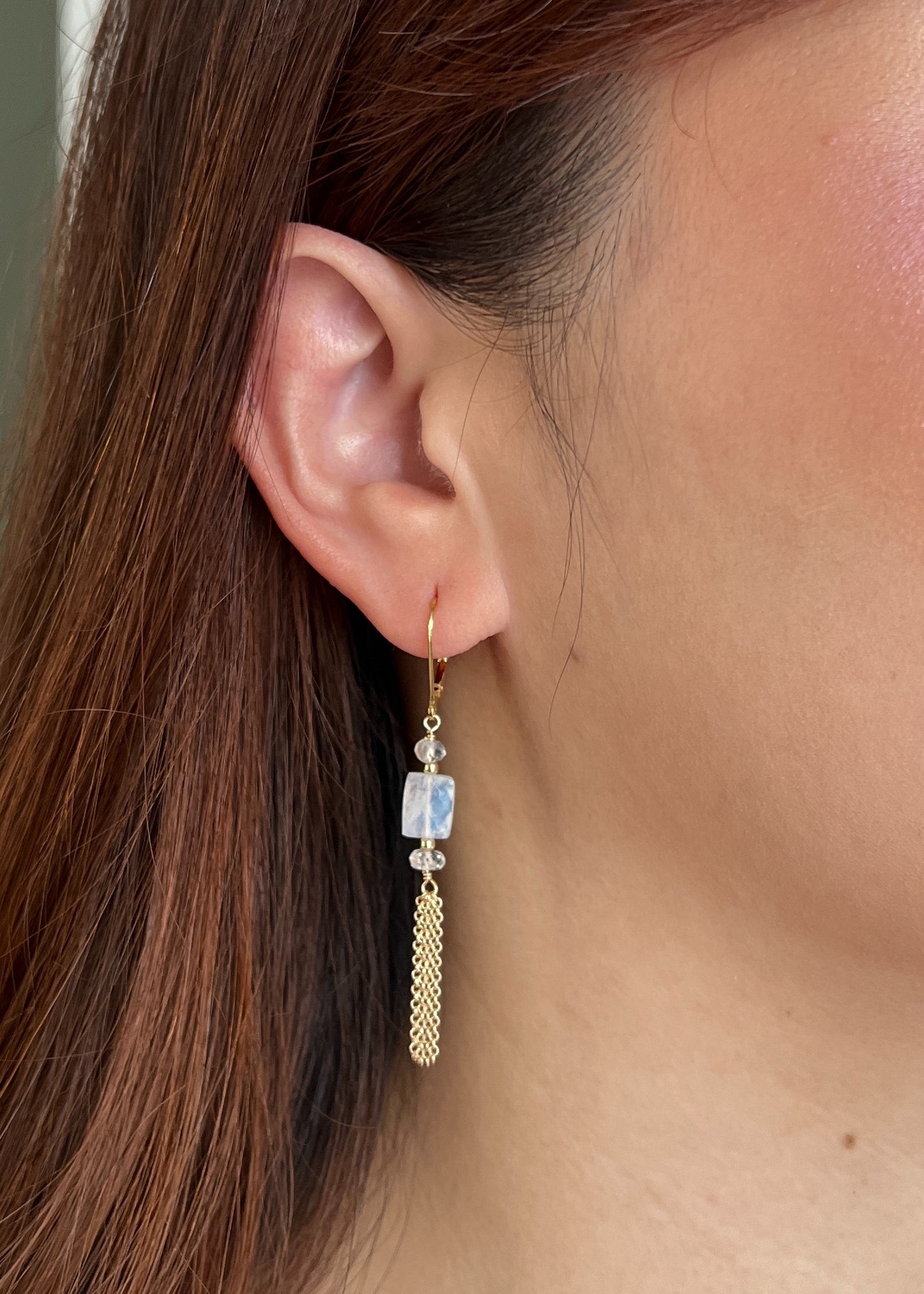 Moonstone Tassel Earrings