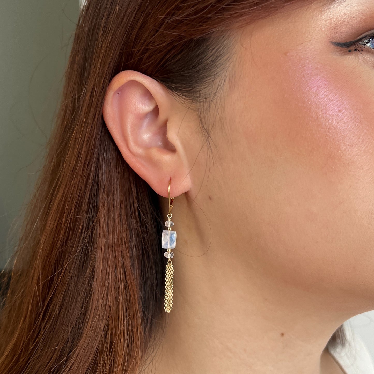 Moonstone Tassel Earrings