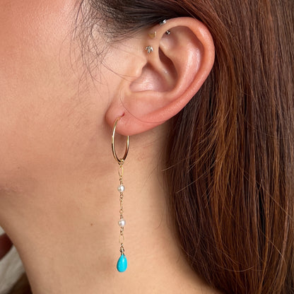 Celeste Sleeping Beauty Turquoise Hoop Earrings