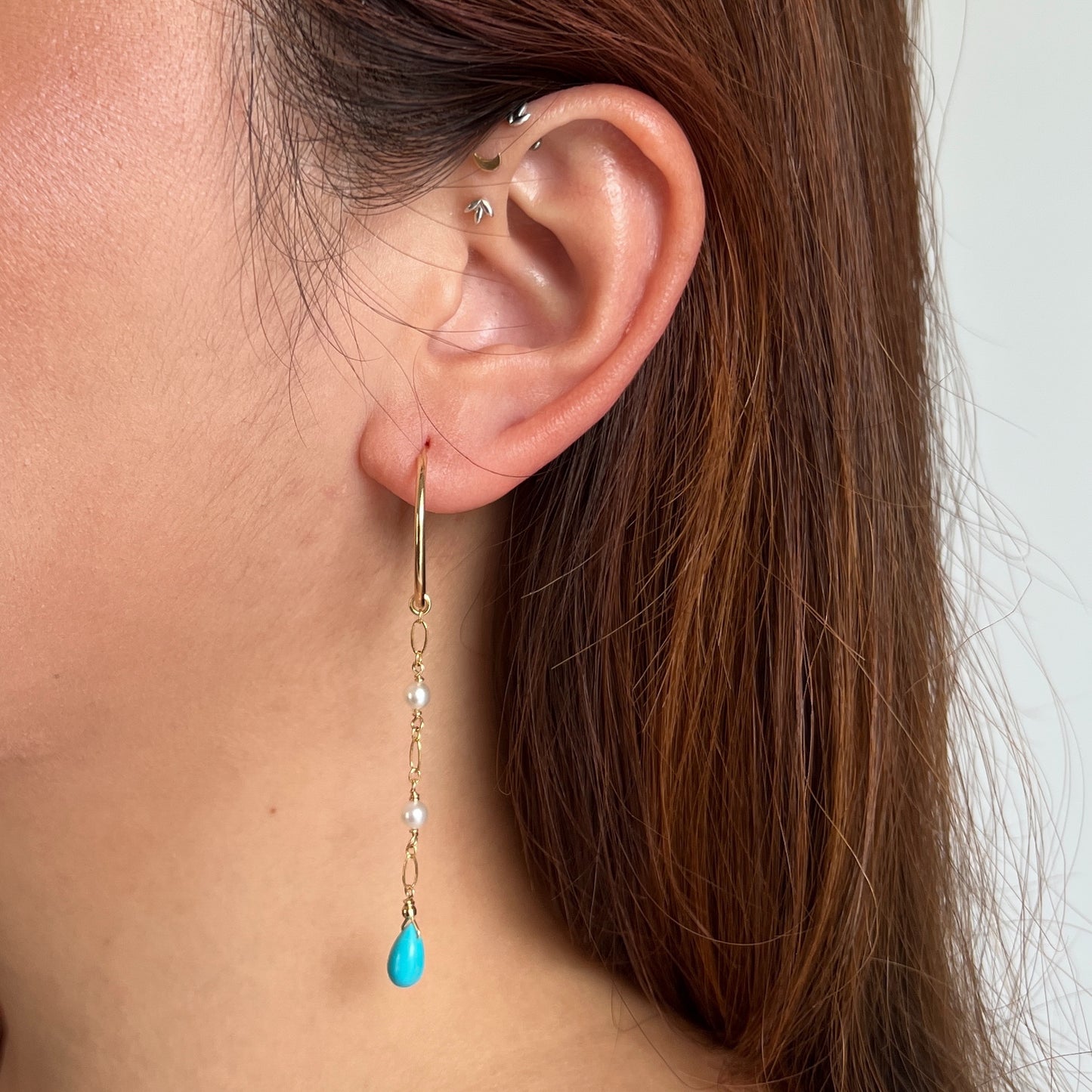 Celeste Sleeping Beauty Turquoise Hoop Earrings