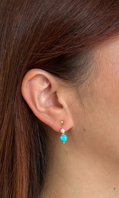 Celeste Tiny Turquoise Earrings