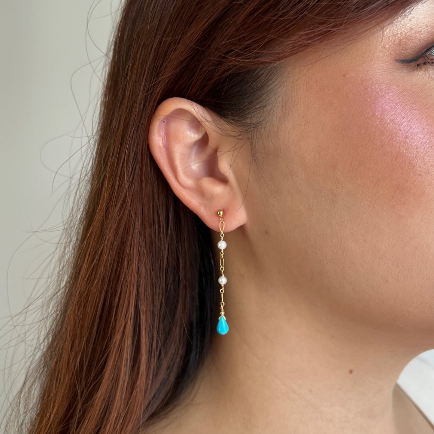 Celeste Turquoise and Pearl Earrings