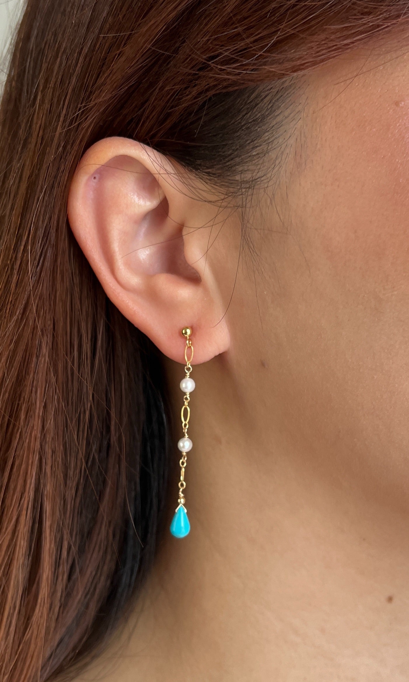 Celeste Turquoise and Pearl Earrings