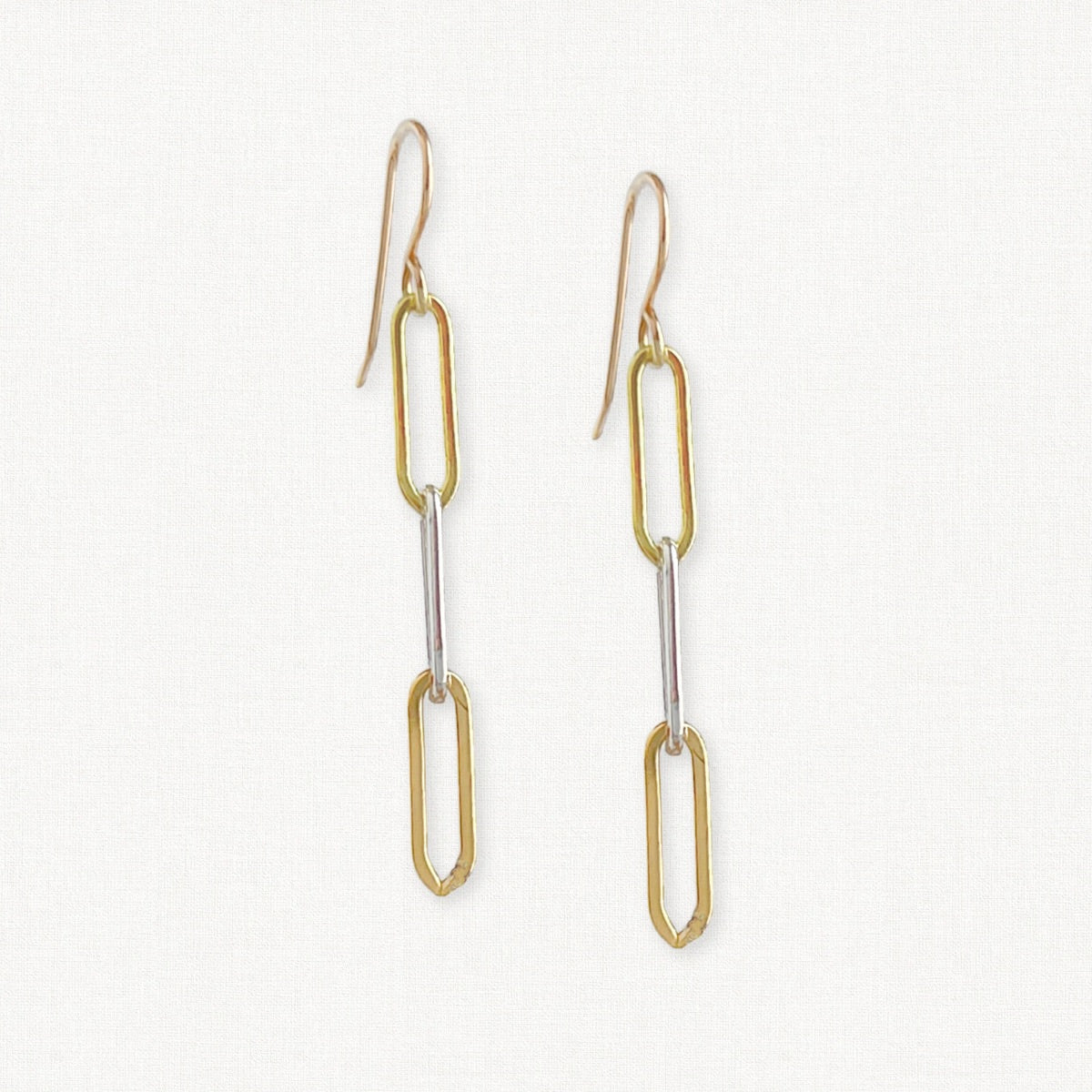 Gold and Silver Chain Link Earrings