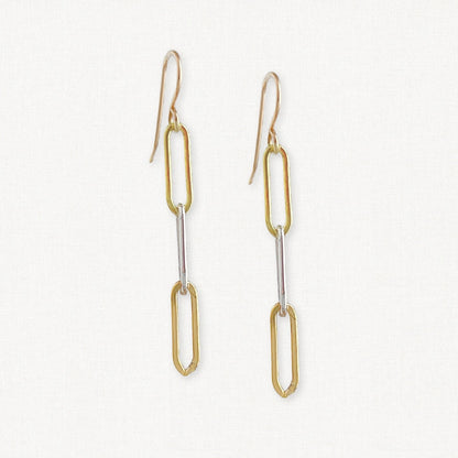 Gold and Silver Chain Link Earrings