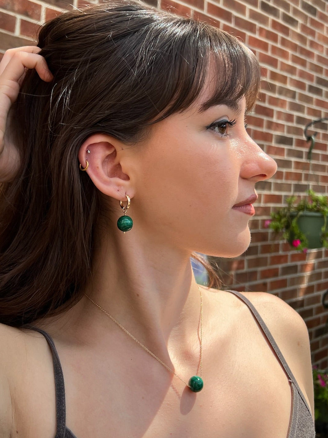 Floating Malachite Necklace