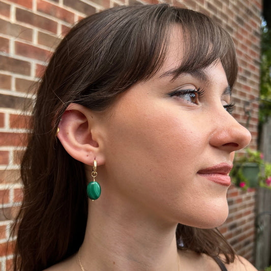 Malachite Huggie Earrings