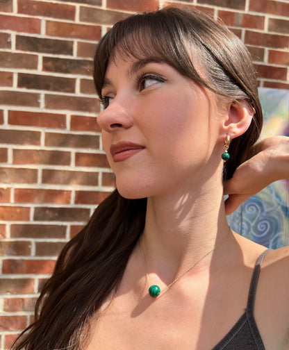 Malachite Huggie Earrings