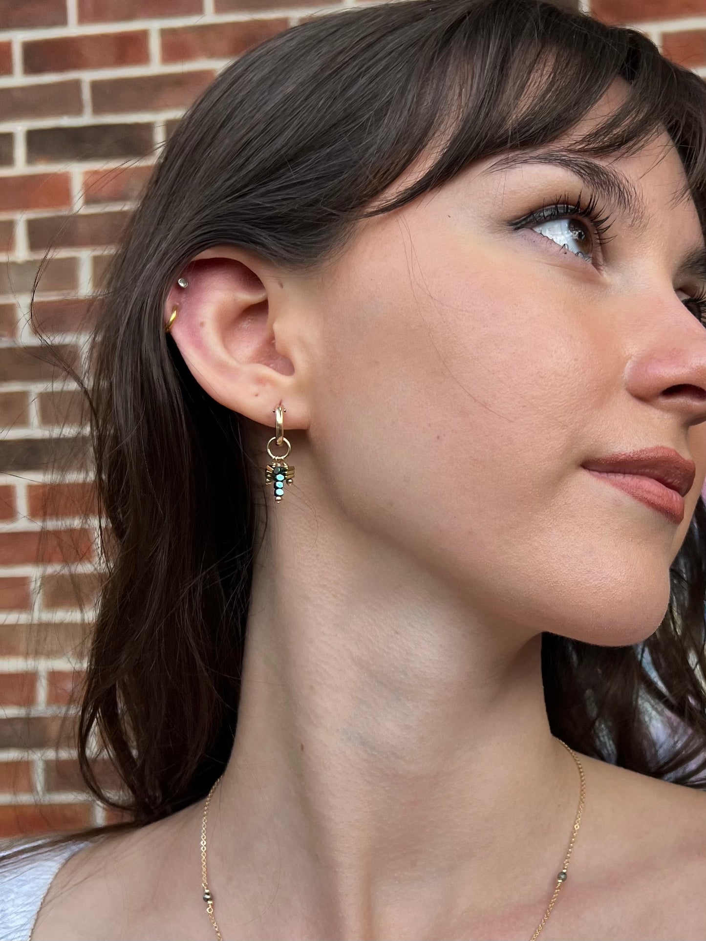 Pyrite Confetti Huggie Hoop Earrings
