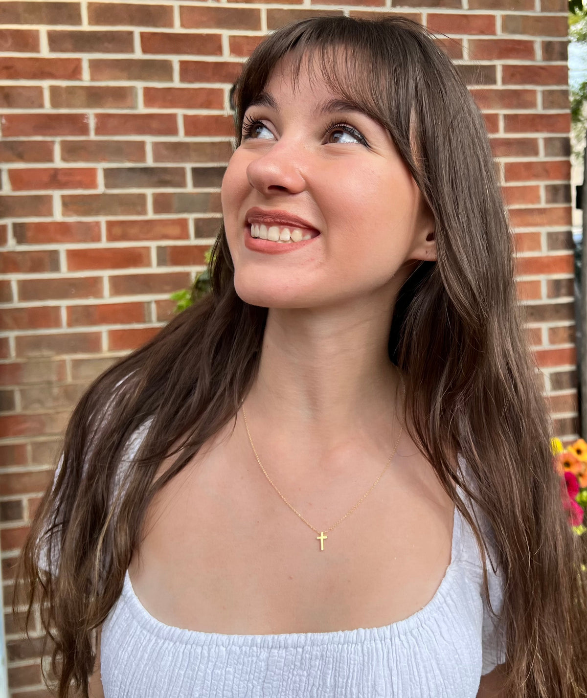 Tiny Gold Cross Necklace