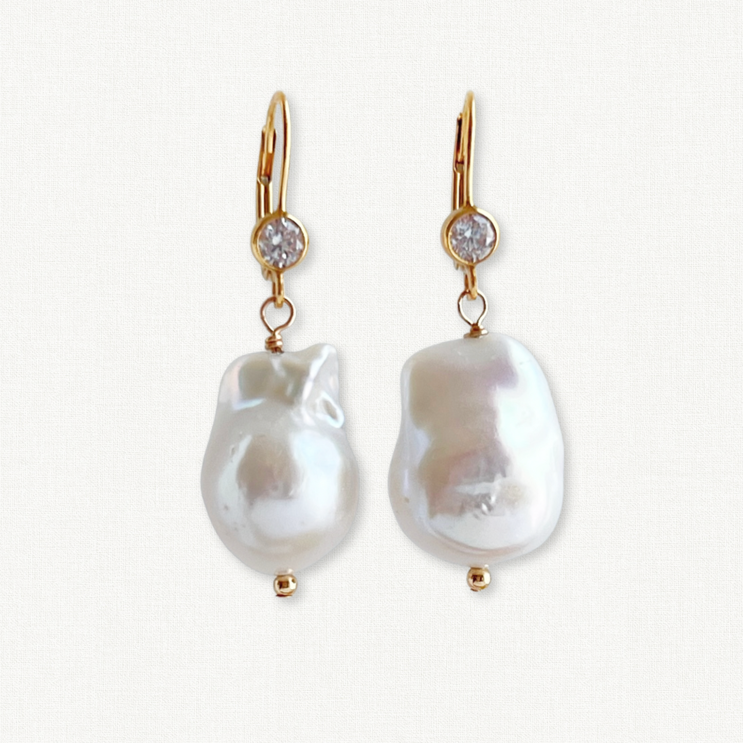 Raja Large Pearl Lever Back Earrings
