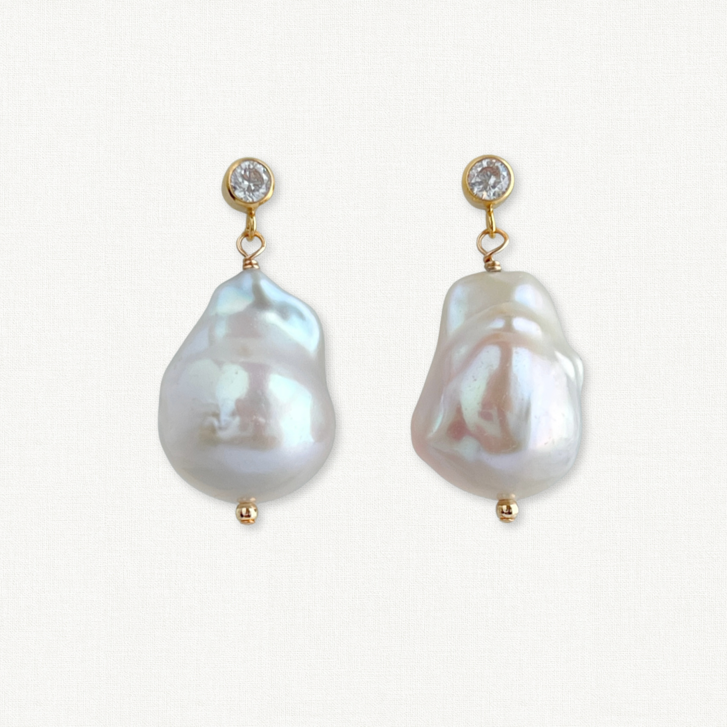 Raja Large Baroque Pearl Stud Earrings