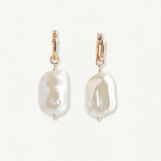 Raja Large Baroque Huggie Earrings