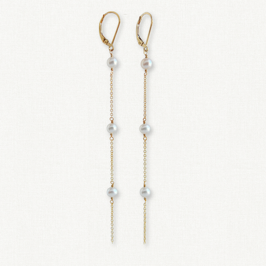 Lucia Long Pearl Earrings