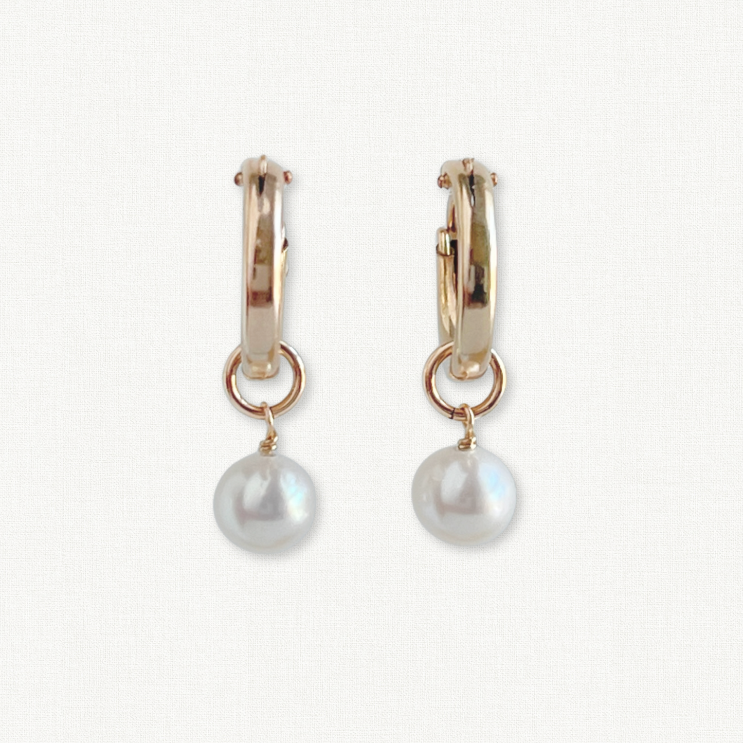 Lucia Pearl Huggie Earrings