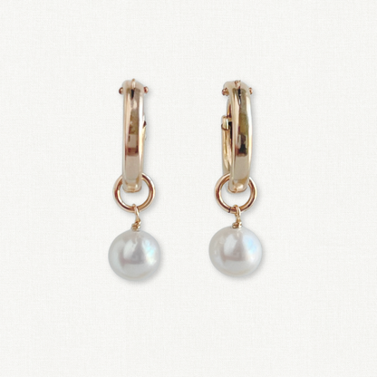 Lucia Pearl Huggie Earrings