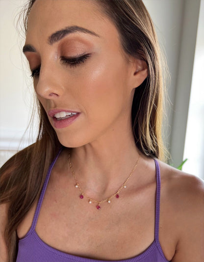 Ruby and Pearl Necklace