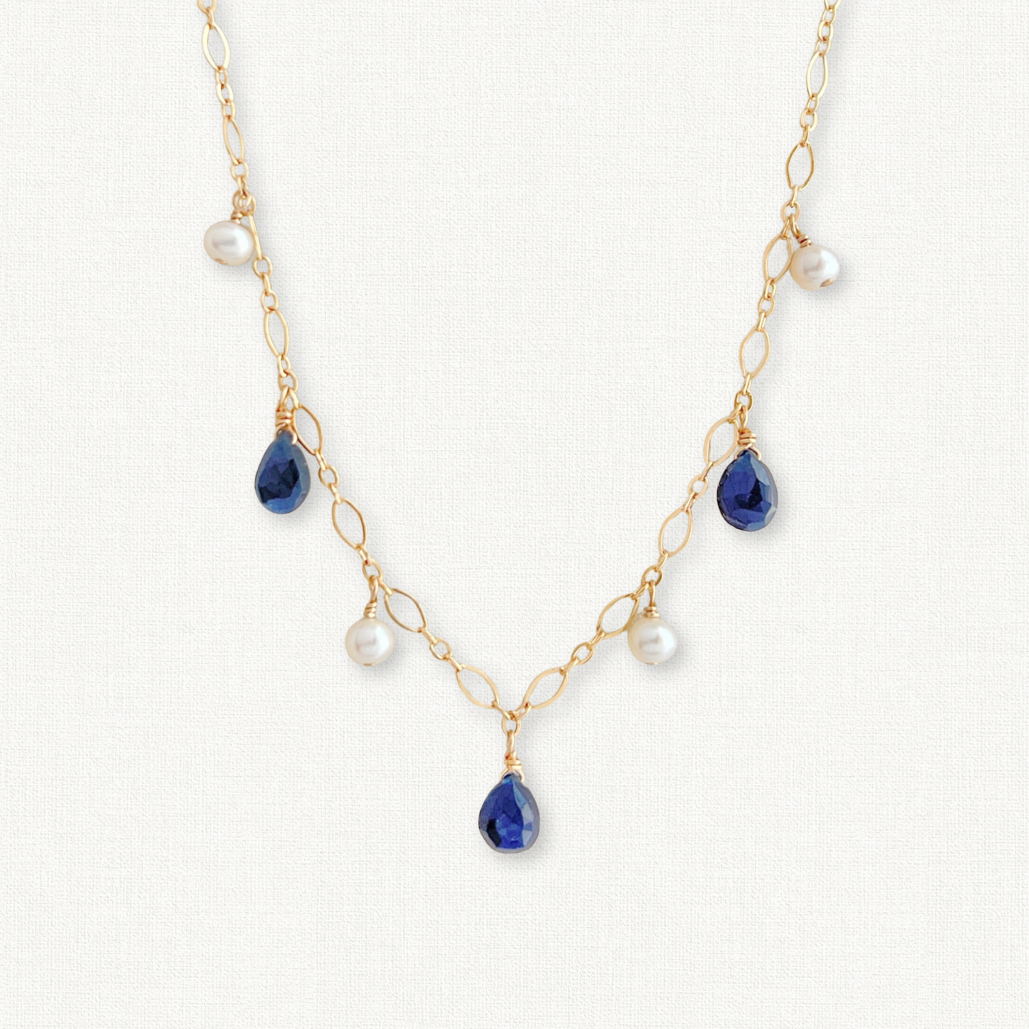Sapphire and Pearl Necklace