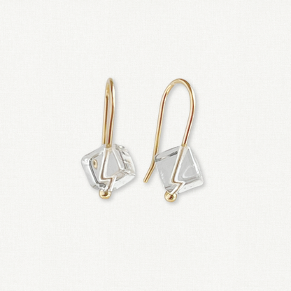 Crystal Quartz Threader Earrings