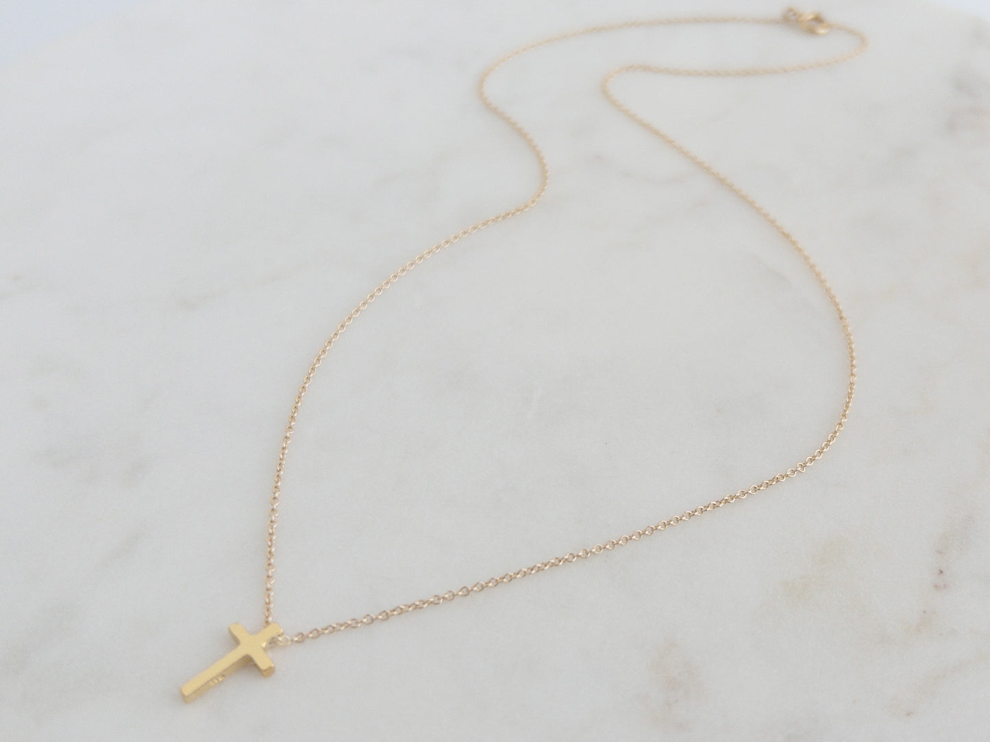 Tiny Gold Cross Necklace