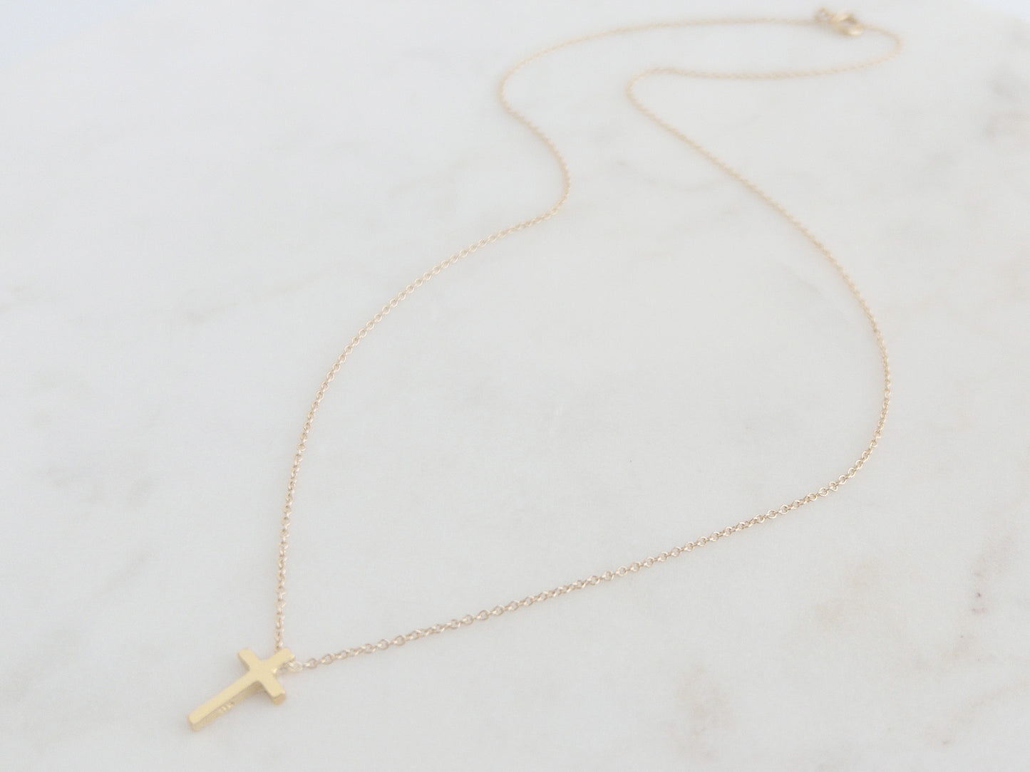 Tiny Gold Cross Necklace