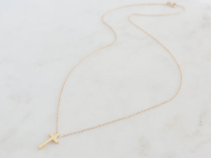 Tiny Gold Cross Necklace