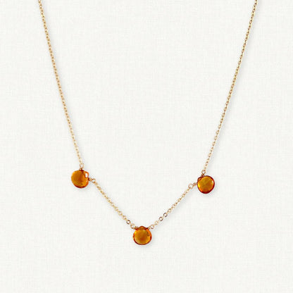 Triple Citrine Necklace | November Birthstone