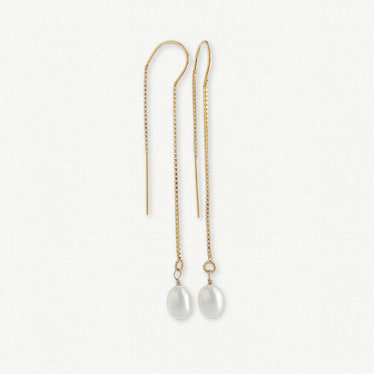 Rosa Pearl Chain Earrings