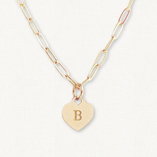 Heart Initial Charm Necklace