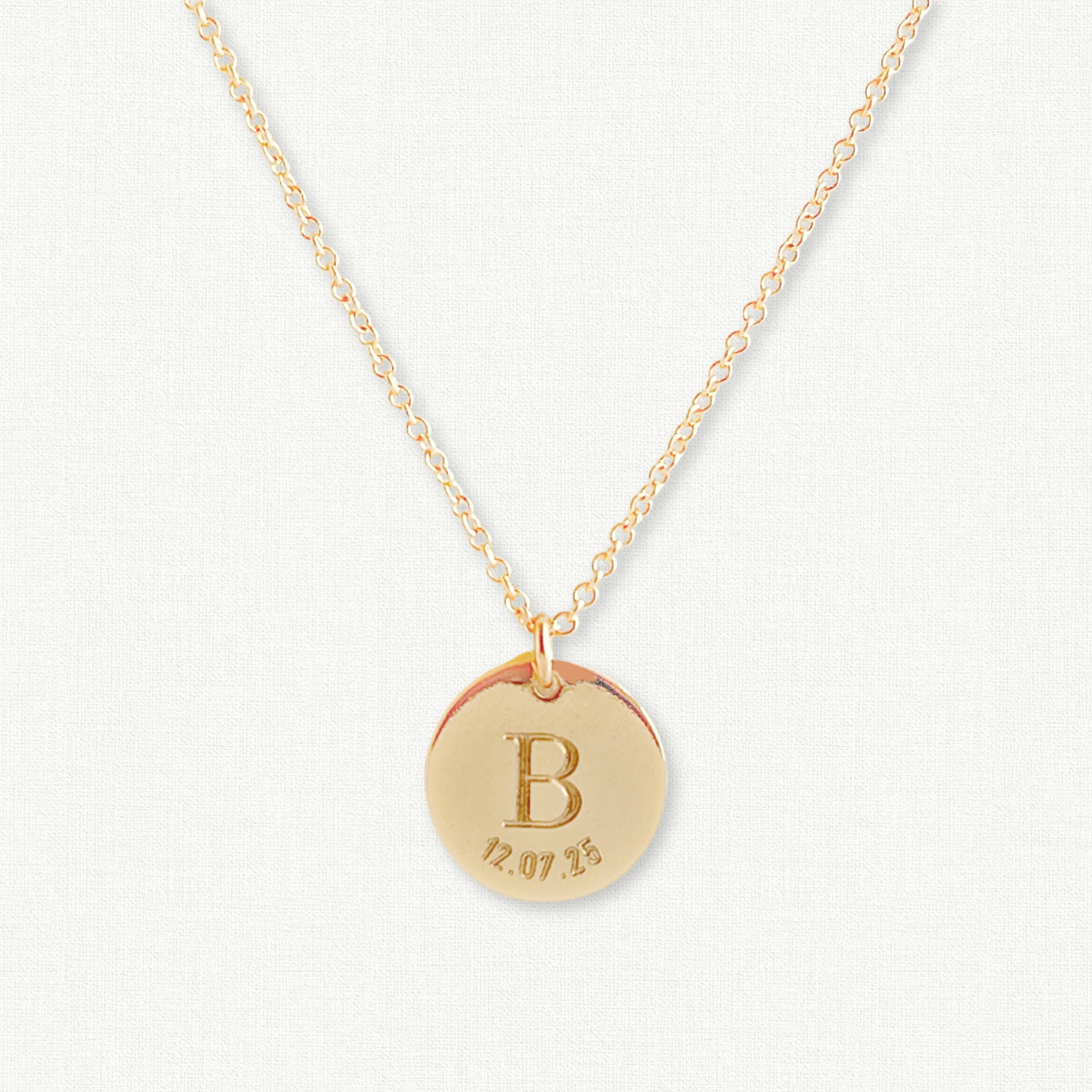 Personalized Initial and Date Necklace