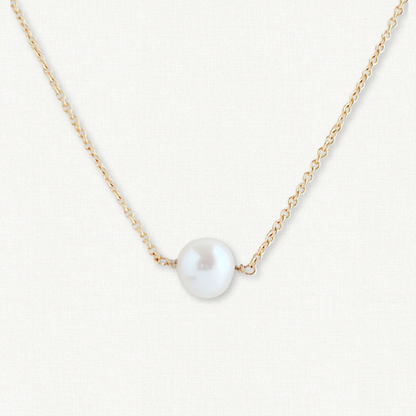 Single Freshwater Pearl on 14k gold filled chain
