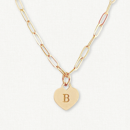 Heart Initial Charm Necklace