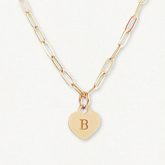 Heart Initial Charm Necklace