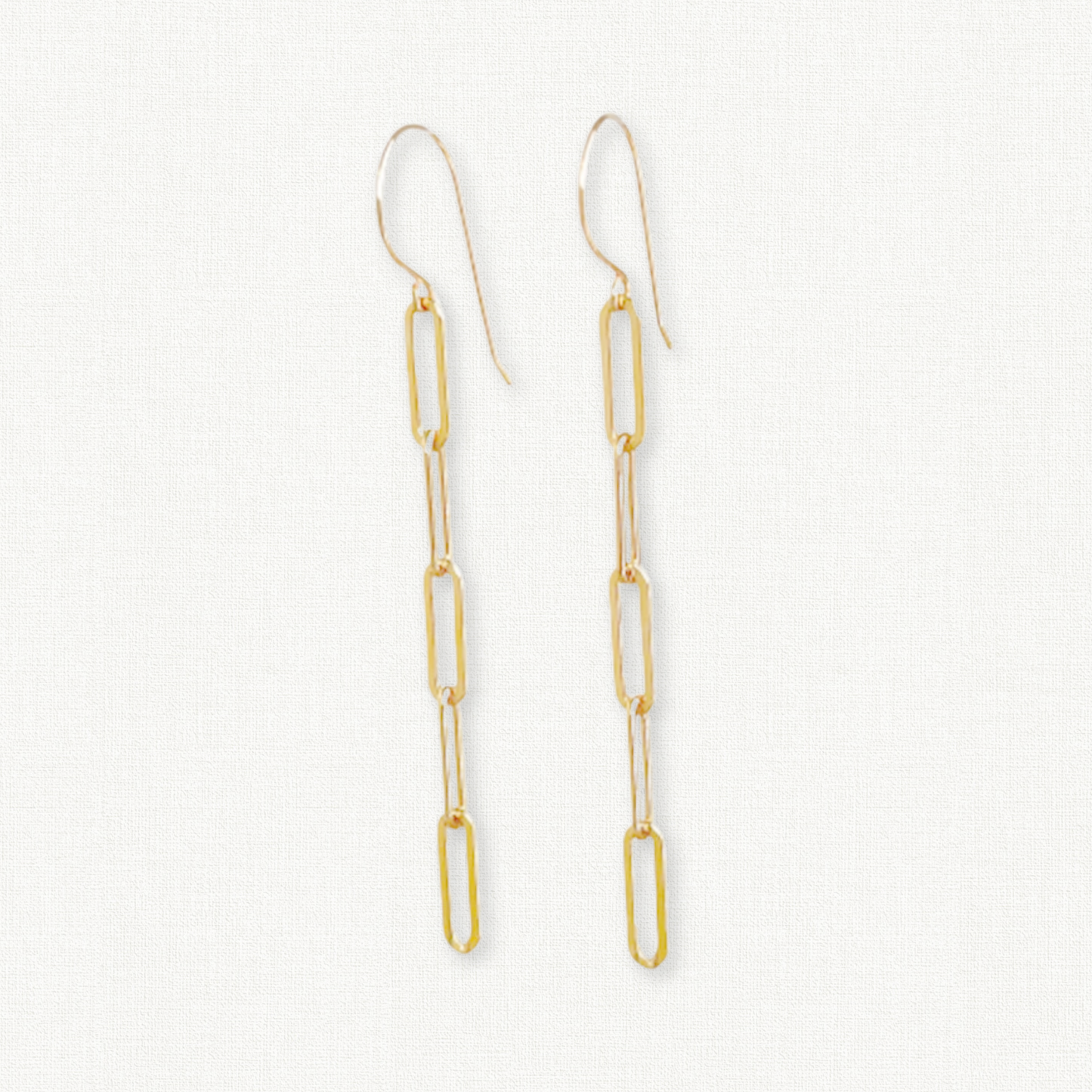 Gold Paperclip Chain Link Earrings