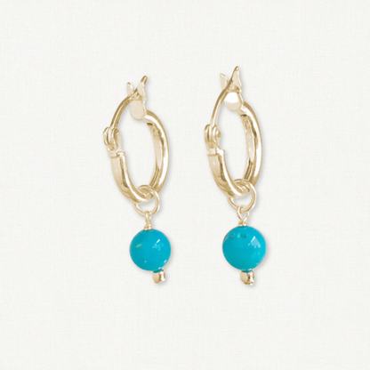 Sleeping Beauty Turquoise Huggie Hoops