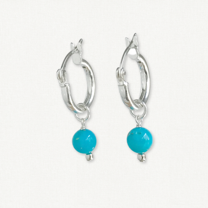 Sleeping Beauty Turquoise Huggie Hoops